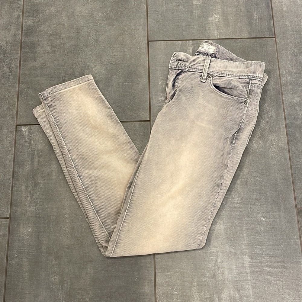 Free People White Indigo Ankle Length Corduroy Pants